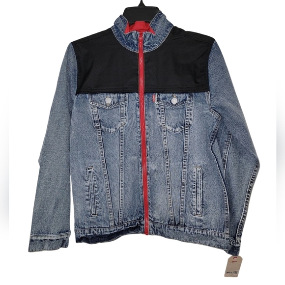 Levi's Blue and Black Lightweight Jacket with Sporty Design - Picture 1 of 8